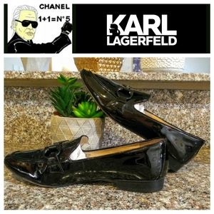 Karl Lagerfeld Patent Leather Horsebit Loafer